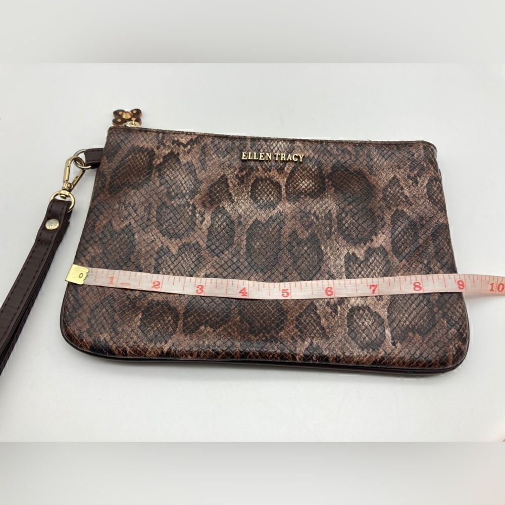 Ellen Tracy Python Wristlet Brown/Chocolate Color - Picture 8 of 9